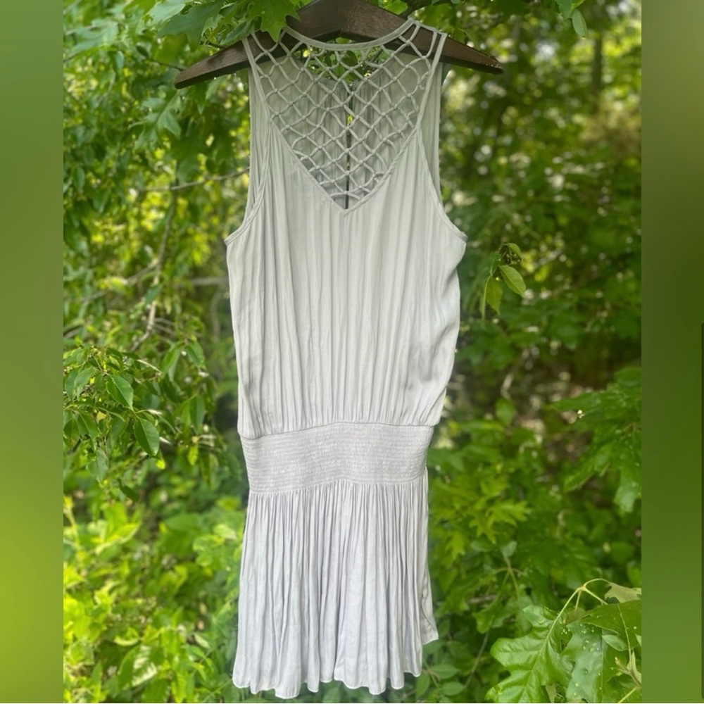 DO+BE Gray Satin Blouson Dress